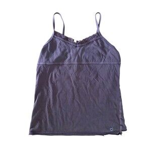 Vintage Y2K Gap Womens Babydoll Lace Trim Cami Tank Top Fits Size XS Brown READ!